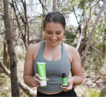 girl holding product